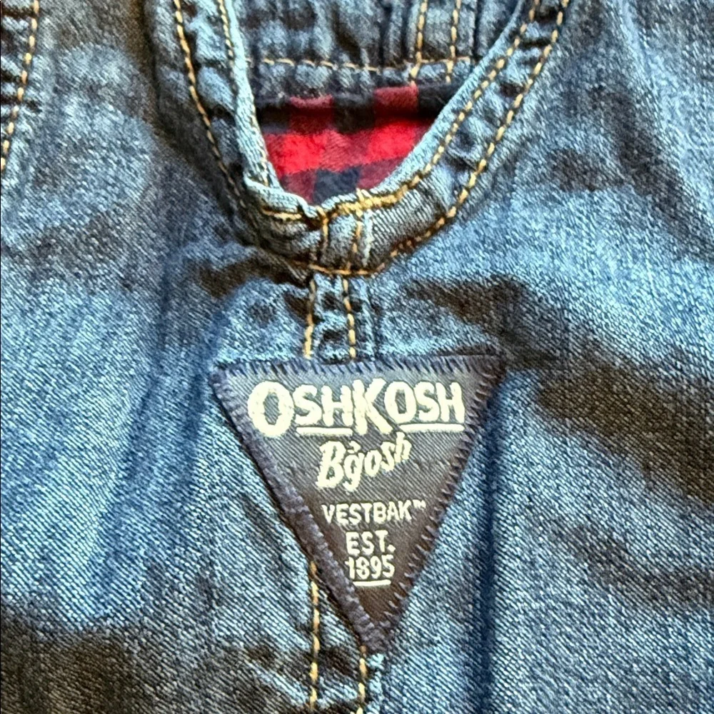 OshKosh B'gosh Classic Blue Overalls with Flannel Lining - 2T
